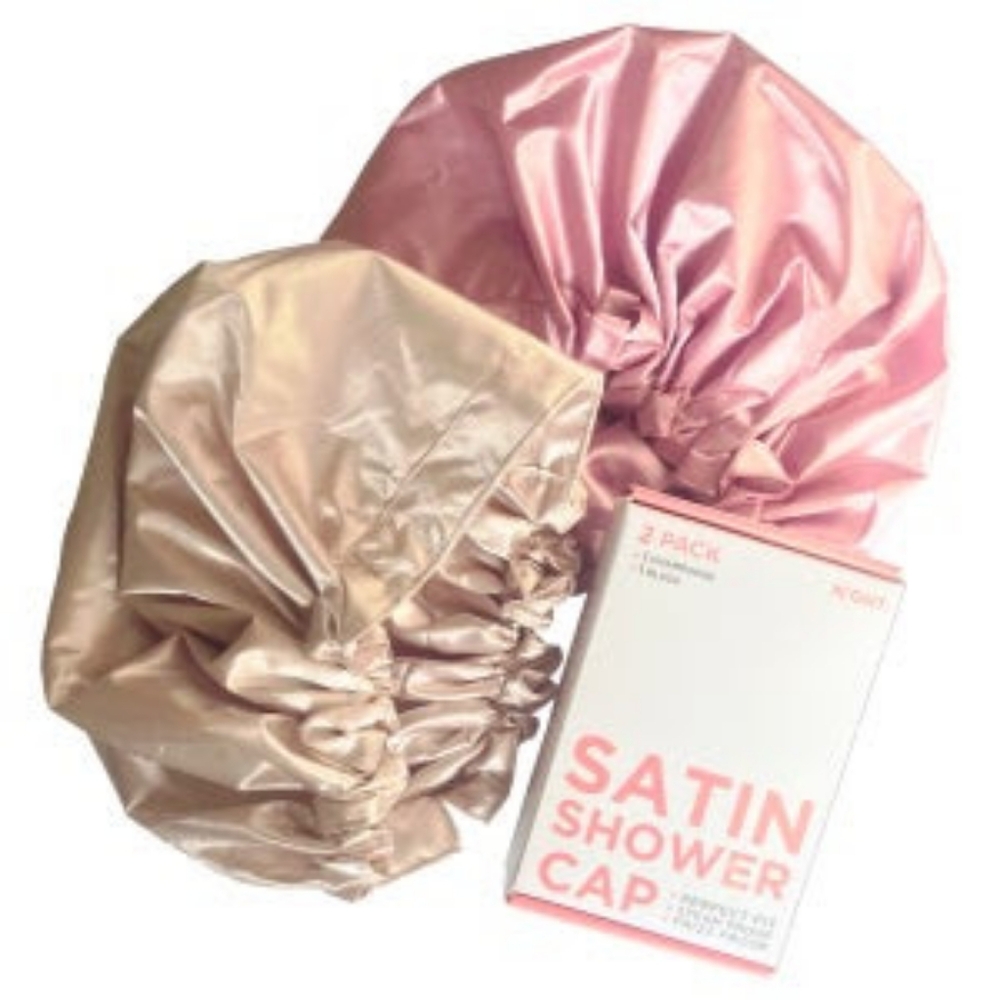 🆕️ NIGHT Satin Shower Cap Set (2) - Blush and Champagne